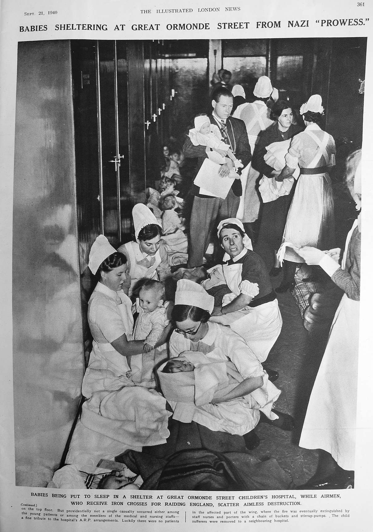 babies sheltering from Nazi prowess